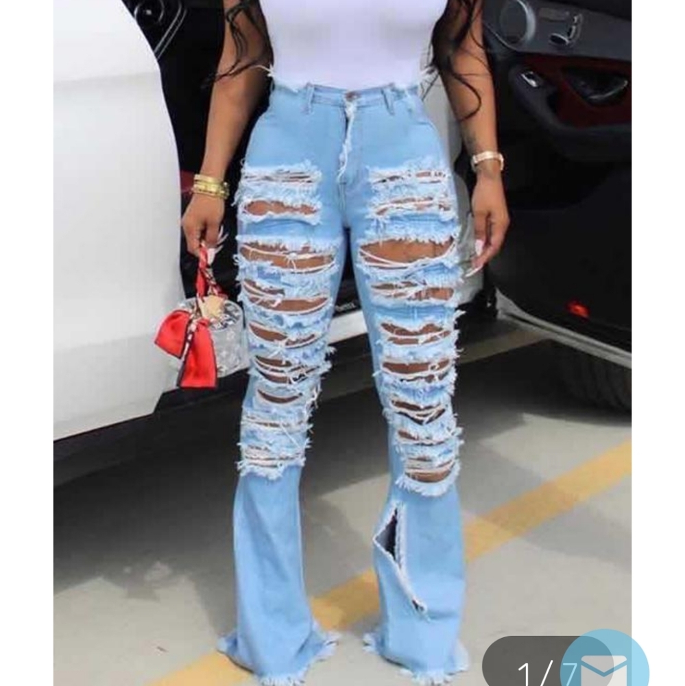 HP 🎉New Trendy fringed distress jeans - Picture 5 of 5